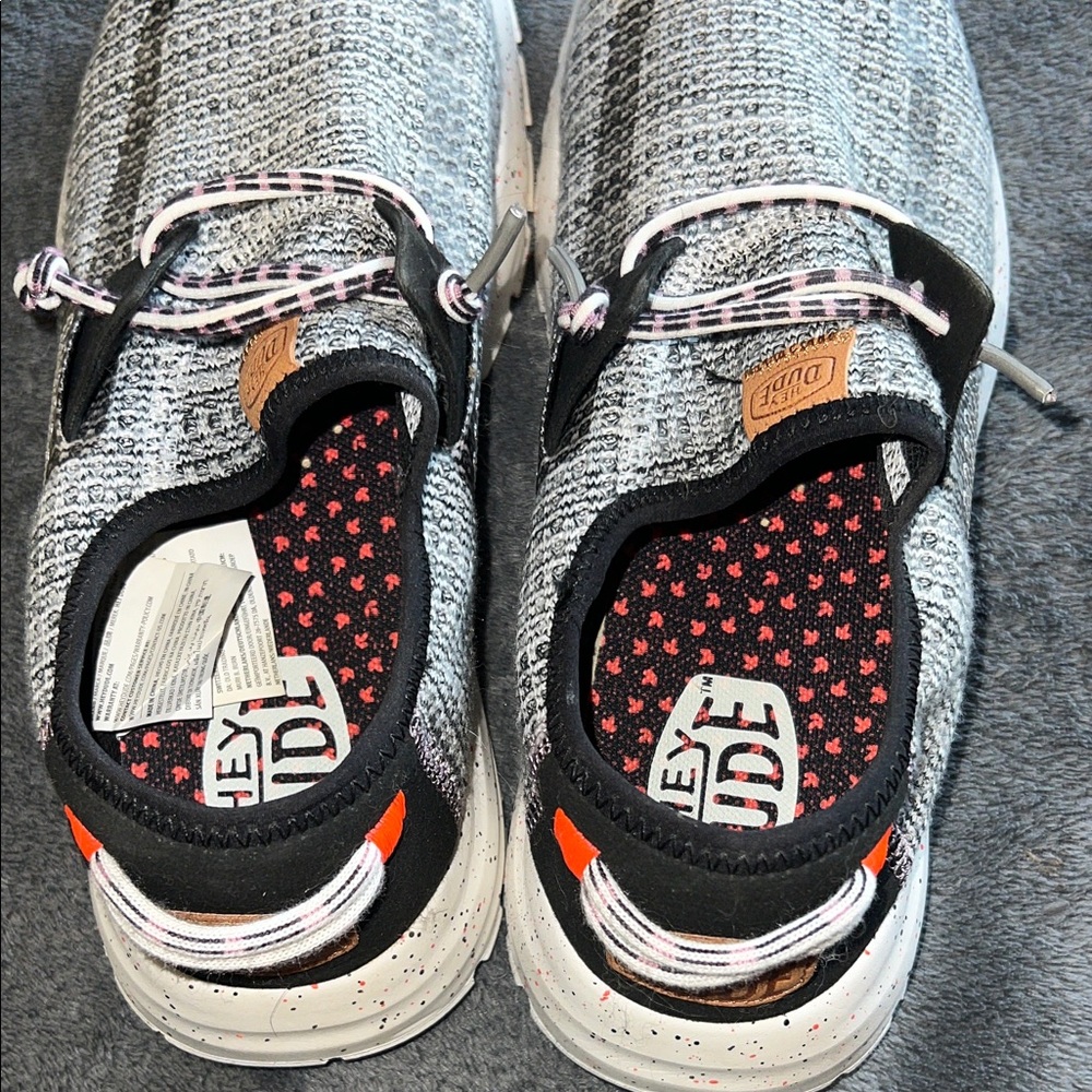 Hey Dude Women's Gray & Black Knit Slip-On Sneakers - Picture 5 of 6